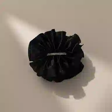 沂茹 法式浪漫褶皱马尾夹高级感后脑勺盘发发夹丸子头竖夹发卡发饰头饰女款