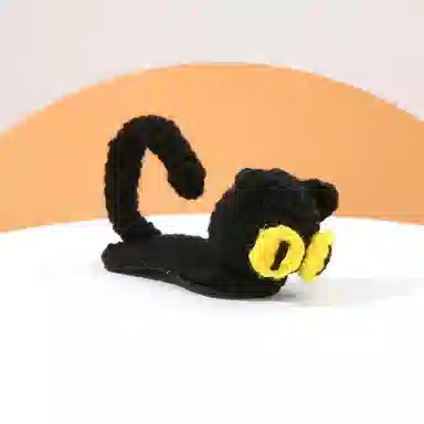 沂茹 秋冬款可爱百搭少女感十足猫咪毛线边夹韩国气质 布艺 发夹发卡刘海夹头饰发饰   女款