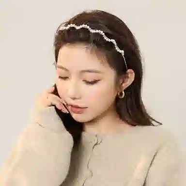 沂茹 小香风简约甜美日常通勤百搭气质缠绕几何细边压发时尚森系小众设计感文艺赫本风 合金电镀 发箍 女款