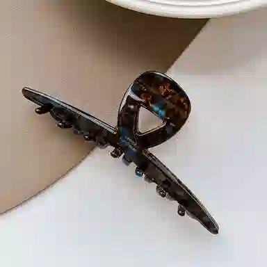 沂茹 复古轻奢感简约蓝咖色气质高级清冷日常通勤头饰优雅配饰 醋酸板材 发饰抓夹 女款