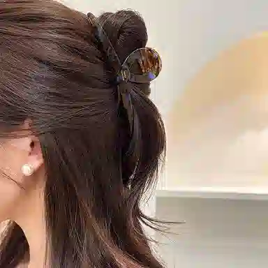 沂茹 复古轻奢感简约蓝咖色气质高级清冷日常通勤头饰优雅配饰 醋酸板材 发饰抓夹 女款