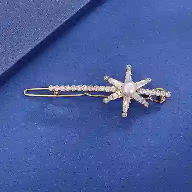 沂茹 简约闪耀少女水钻发夹刘海夹一字夹侧边夹星星发卡发饰头饰女款配饰