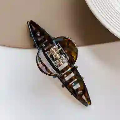 沂茹 复古轻奢感简约蓝咖色气质高级清冷日常通勤头饰优雅配饰 醋酸板材 发饰抓夹 女款