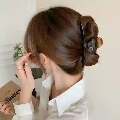 沂茹 复古轻奢感简约蓝咖色气质高级清冷日常通勤头饰优雅配饰 醋酸板材 发饰抓夹 女款