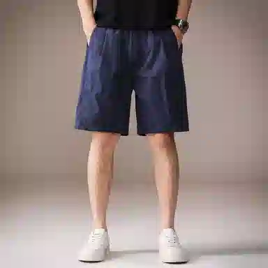 贵色 夏季 美式潮流复古百搭运动速干男士纯色简约风时尚潮牌户外穿搭五分休闲中裤工装短裤 宽松 男女同款