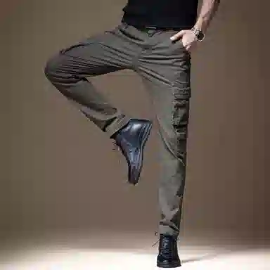 贵色 时尚都市纯色微弹中腰休闲裤 男款