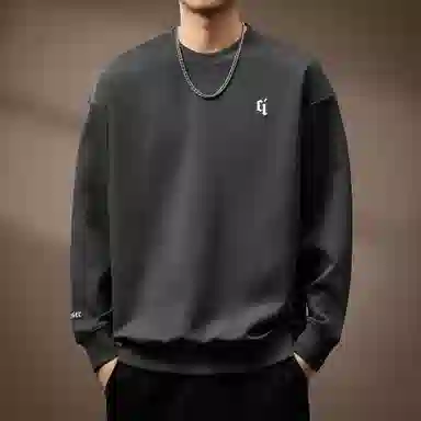 贵色 圆领潮牌落肩袖卫衣 男款