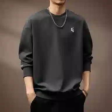 贵色 圆领潮牌落肩袖卫衣 男款