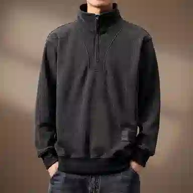 贵色 高端纯色宽松美式休闲卫衣 男款