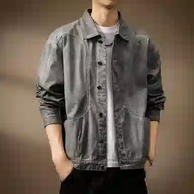 贵色 秋季 日系潮流百搭阿美咔叽风重磅脏染复古外套男士潮牌高街痞帅拼接口袋设计日常穿搭休闲翻领工装上衣夹克 宽松型 男女同款