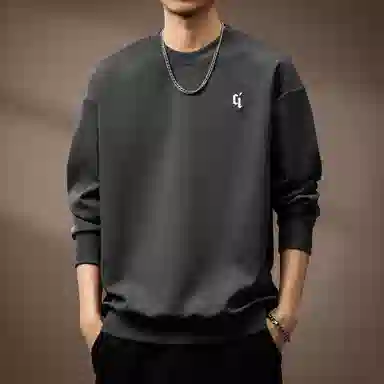贵色 圆领潮牌落肩袖卫衣 男款