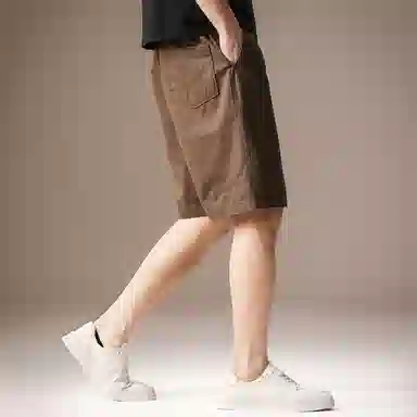 贵色 夏季 城市机能风格美式复古拼接男士重磅水洗做旧耐磨舒适潮流百搭直筒日常出行穿搭工装五分中裤休闲短裤 宽松 男女同款