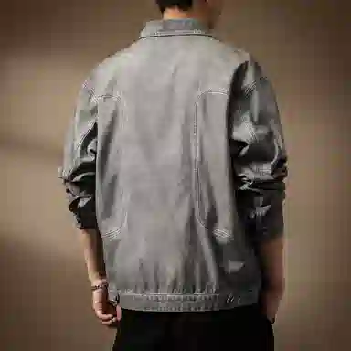 贵色 秋季 日系潮流百搭阿美咔叽风重磅脏染复古外套男士潮牌高街痞帅拼接口袋设计日常穿搭休闲翻领工装上衣夹克 宽松型 男女同款