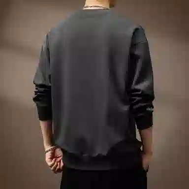 贵色 圆领潮牌落肩袖卫衣 男款