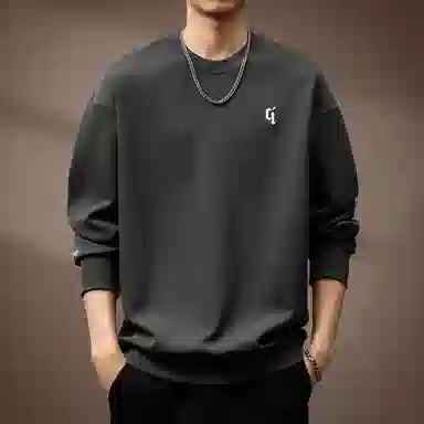 贵色 圆领潮牌落肩袖卫衣 男款