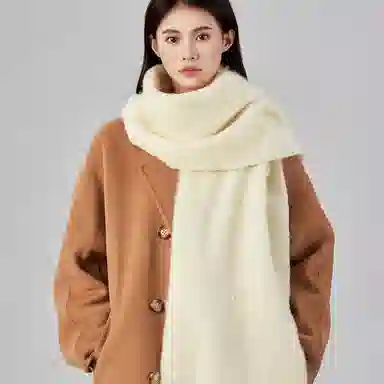 心水好物 舒适不扎脖蓬松保暖长款流苏 羊毛 绒线围巾 男女同款情侣款