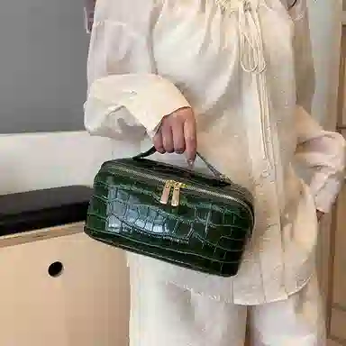 心水好物树皮纹化妆包高级感小众大容量便捷旅行化妆品收纳包洗漱包