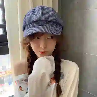 心水好物 日系简约细纹格薄款八角帽显脸小大头围 棉  贝雷帽 男女同款情侣款