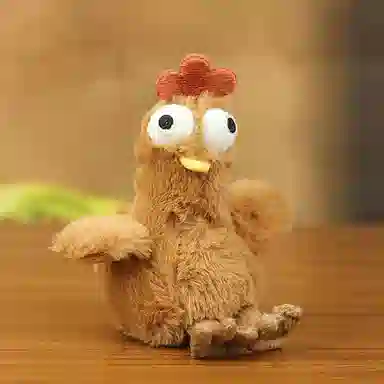 心水好物 下蛋公鸡中的战斗机创意毛绒公仔钥匙扣书包背包 聚酯纤维 挂件 男女同款情侣款