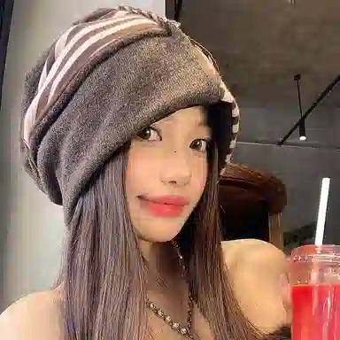 心水好物 日系轻奢感条纹拼色小众设计 棉 帽子 男女同款情侣款