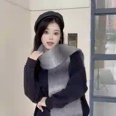 心水好物 韩系秋冬针织渐变色软糯亲肤保暖防寒 羊毛混纺 绒线围巾 男女同款情侣款