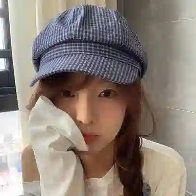 心水好物 日系简约细纹格薄款八角帽显脸小大头围 棉  贝雷帽 男女同款情侣款