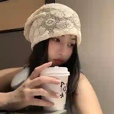 心水好物 中式纯色镂空花朵针织简约防寒显脸小 棉 帽子 女款