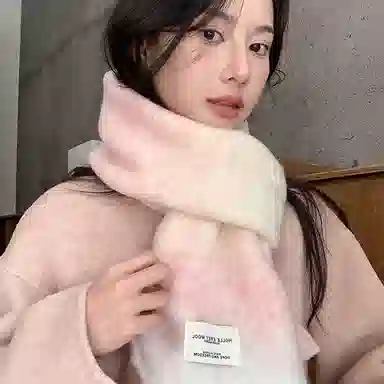 心水好物 韩系秋冬针织渐变色软糯亲肤保暖防寒 羊毛混纺 绒线围巾 男女同款情侣款