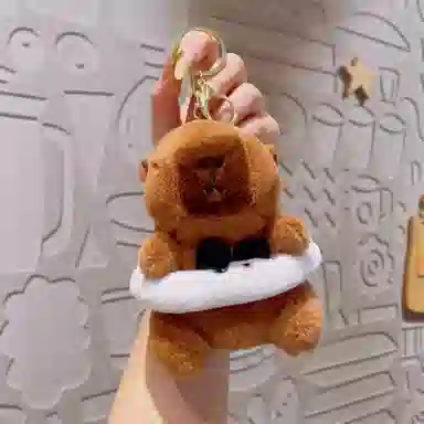 心水好物 卡皮巴拉游泳圈系列玩偶儿童玩具毛绒书包背包挂饰 聚酯纤维 挂件 男女同款情侣款