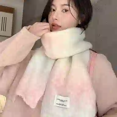 心水好物 韩系秋冬针织渐变色软糯亲肤保暖防寒 羊毛混纺 绒线围巾 男女同款情侣款