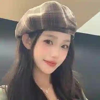 心水好物 英伦风复古格子纹学院甜美气质画家帽百搭时尚出行 聚酯纤维 贝雷帽 女款