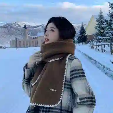 心水好物 羊毛混纺 韩系冬季氛围感锁边保暖防寒软糯亲肤 绒线围巾 男女同款情侣款