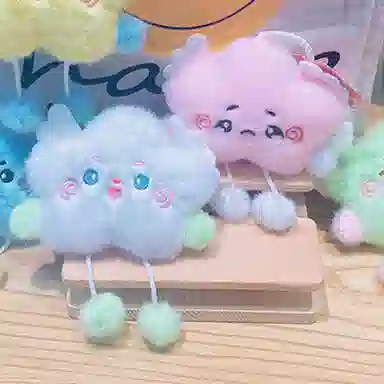 心水好物 可爱毛绒星星钥匙扣书包公仔包包玩偶挂饰 聚酯纤维 挂件 男女同款情侣款