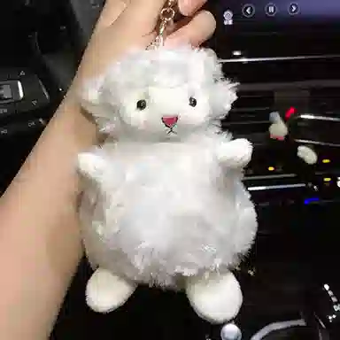 心水好物 可爱绵羊毛绒钥匙链玩偶公仔包包卡通挂饰娃娃钥匙扣 聚酯纤维 挂件 男女同款情侣款