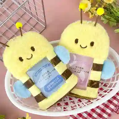 心水好物 创意小蜜蜂卡套卡包小卡 毛绒 挂件 男女同款情侣款