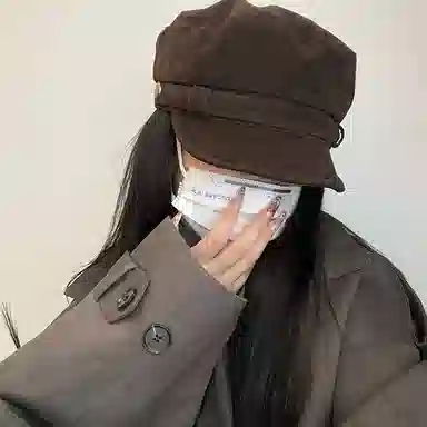 心水好物 复古平顶报童帽显脸小高级感麂皮绒百搭时尚户外出游 棉  贝雷帽 男女同款情侣款