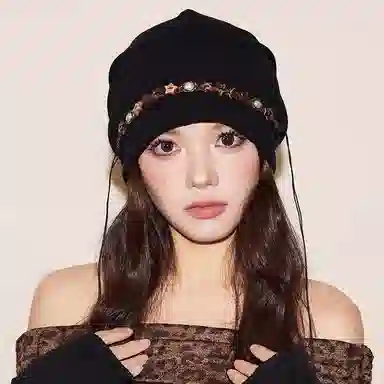 心水好物 新中式民族风复古五角星流苏高级感扎染串珠大头围小众设计 棉 帽子 女款