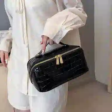 心水好物树皮纹化妆包高级感小众大容量便捷旅行化妆品收纳包洗漱包