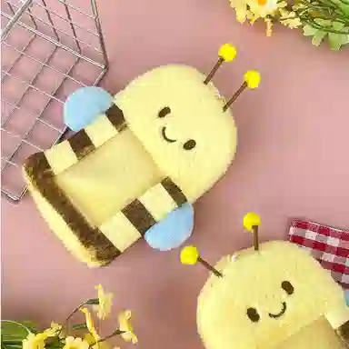 心水好物 创意小蜜蜂卡套卡包小卡 毛绒 挂件 男女同款情侣款