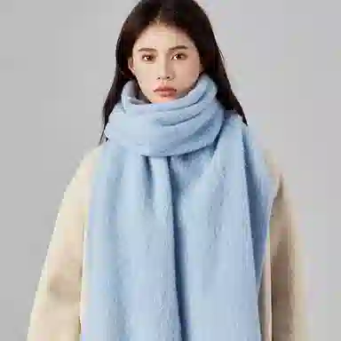心水好物 舒适不扎脖蓬松保暖长款流苏 羊毛 绒线围巾 男女同款情侣款