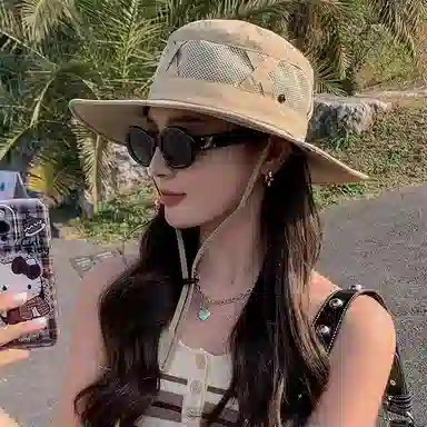 心水好物 户外遮阳防晒露营登山透气大帽檐潮流百搭休闲旅游必备 聚酯纤维 渔夫帽 男女同款情侣款