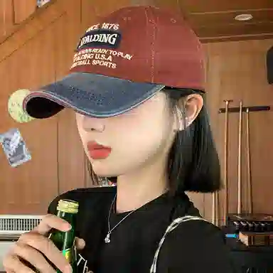 心水好物 欧美风水洗做旧撞色潮流高街出行户外休闲百搭 棉  鸭舌帽 男女同款情侣款