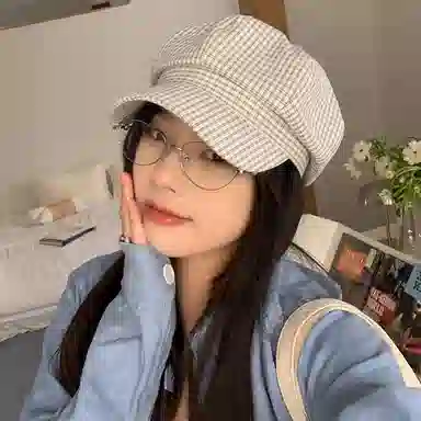 心水好物 日系简约细纹格薄款八角帽显脸小大头围 棉  贝雷帽 男女同款情侣款