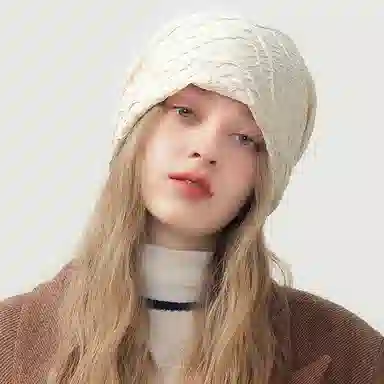 心水好物 韩式简约纯色褶皱蕾丝时尚潮流百搭小众设计轻奢感 聚酯纤维 帽子 女款