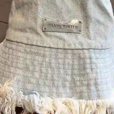 心水好物 复古水洗牛仔做旧字母金属标时尚潮流大头围显脸小防晒 棉  渔夫帽 男女同款情侣款