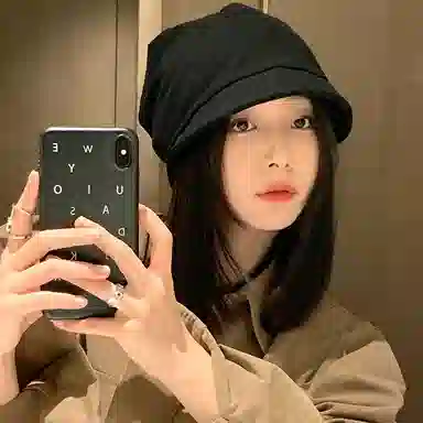 心水好物 日系纯色短檐堆堆帽显脸小冷帽时尚小众慵懒风百搭休闲 棉 帽子 男女同款情侣款