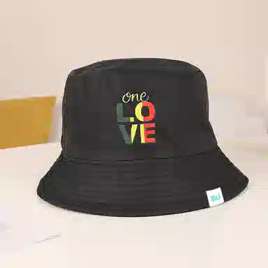 心水好物 欧美风小众设计轻奢感简约纯色字母印花防晒遮阳帽 涤棉  渔夫帽 男女同款情侣款
