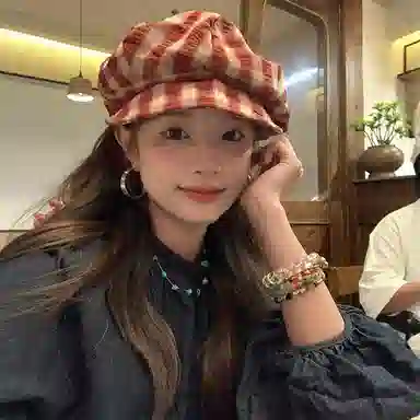 心水好物 英伦风复古格子纹显脸小时尚百搭 棉 贝雷帽 男女同款情侣款