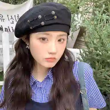 心水好物 日系水洗牛仔做旧文艺百搭大头围显脸时尚 棉 贝雷帽 女款