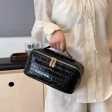 心水好物树皮纹化妆包高级感小众大容量便捷旅行化妆品收纳包洗漱包